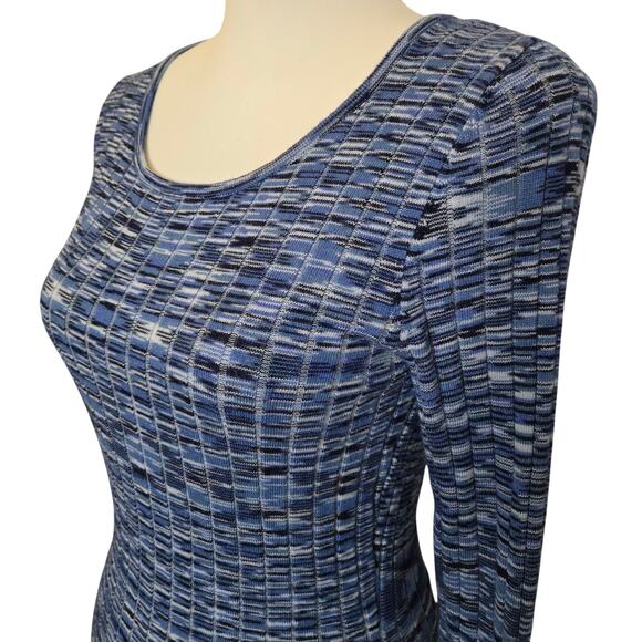 COTTON ON Blue Space Dye Ribbed Knit long Sleeve Maxi Sweater Dress Blue Size M - Picture 4 of 13